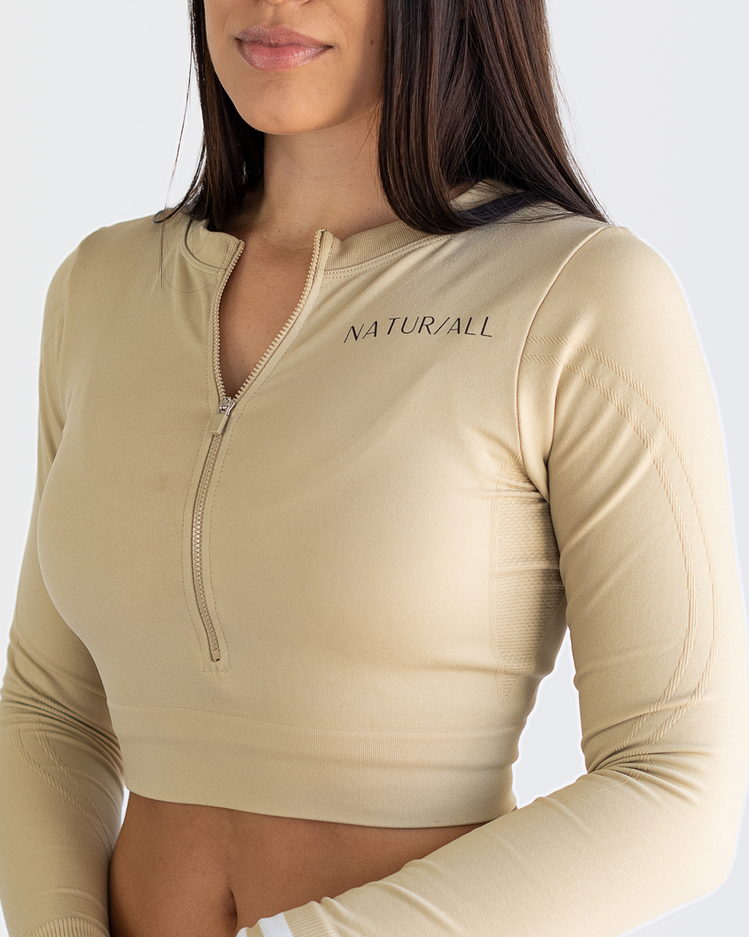 Cropped Compression Jacket- Chai